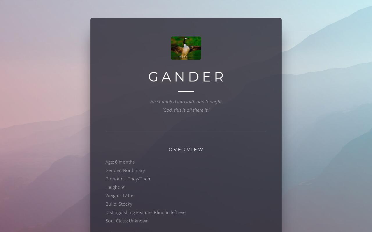 Carrd profile picture for @gander